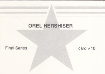 1988 Final Series Black Border (unlicensed) #10 Orel Hershiser Back