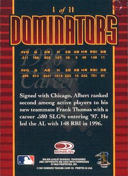 1997 Donruss - Dominators #6 Albert Belle Back