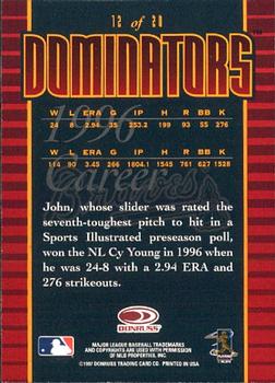 1997 Donruss - Dominators #12 John Smoltz Back