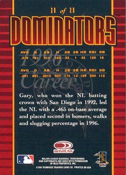 1997 Donruss - Dominators #20 Gary Sheffield Back