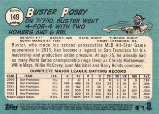 2014 Topps Heritage - Mini #149 Buster Posey Back