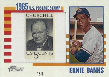 2014 Topps Heritage - 1965 US Postal Stamp Relic #65US-EB Ernie Banks Front