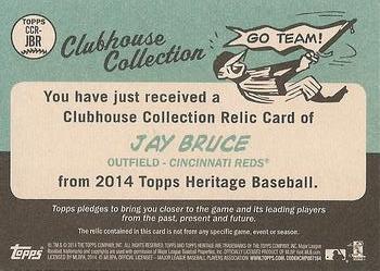2014 Topps Heritage - Clubhouse Collection Relics #CCR-JBR Jay Bruce Back