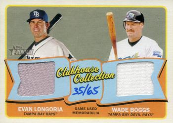 2014 Topps Heritage - Clubhouse Collection Dual Relics #CCDR-LB Evan Longoria / Wade Boggs Front
