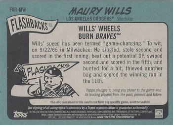 2014 Topps Heritage - Flashback Autograph Relics #FAR-MW Maury Wills Back