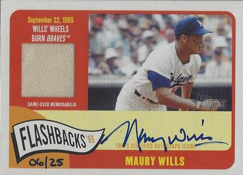 2014 Topps Heritage - Flashback Autograph Relics #FAR-MW Maury Wills Front