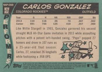 2014 Topps Heritage - New Age Performers #NAP-CGO Carlos Gonzalez Back