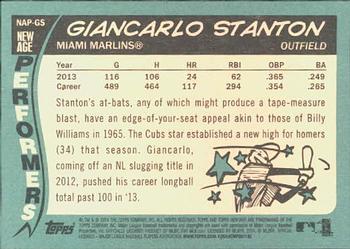 2014 Topps Heritage - New Age Performers #NAP-GS Giancarlo Stanton Back