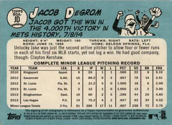 2014 Topps Heritage - Real One Autographs #ROA-JD Jacob deGrom Back