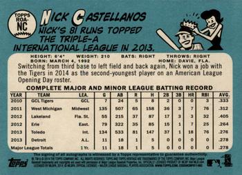 2014 Topps Heritage - Real One Autographs #ROA-NC Nick Castellanos Back
