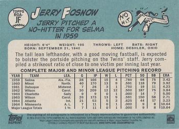 2014 Topps Heritage - Real One Autographs #ROA-JF Jerry Fosnow Back