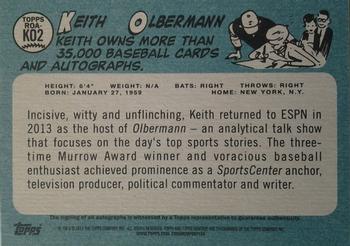 2014 Topps Heritage - Real One Autographs #ROA-KO2 Keith Olbermann Back