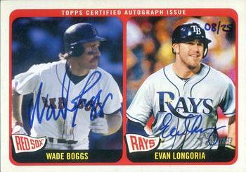 2014 Topps Heritage - Real One Autographs Dual #RODA-BL Evan Longoria / Wade Boggs Front