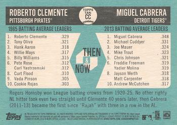 2014 Topps Heritage - Then & Now #TAN-CC Roberto Clemente / Miguel Cabrera Back