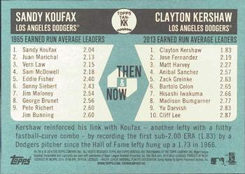 2014 Topps Heritage - Then & Now #TAN-KK Sandy Koufax / Clayton Kershaw Back