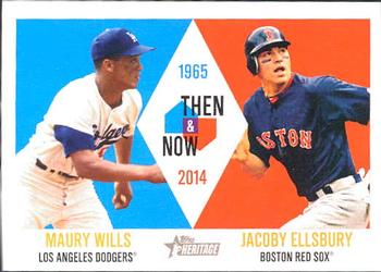 2014 Topps Heritage - Then & Now #TAN-WE Maury Wills / Jacoby Ellsbury Front