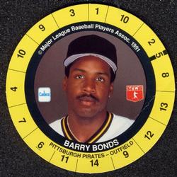 1991 Cadaco Discs #NNO Barry Bonds Front