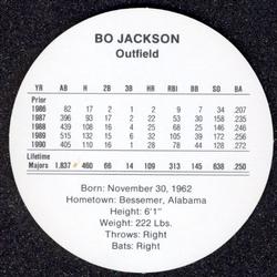 1991 Cadaco Discs #NNO Bo Jackson Back