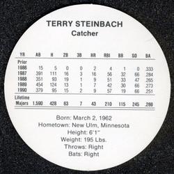 1991 Cadaco Discs #NNO Terry Steinbach Back
