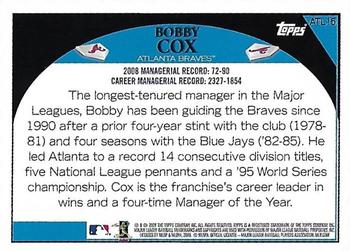 2009 Topps Atlanta Braves #ATL15 Bobby Cox Back