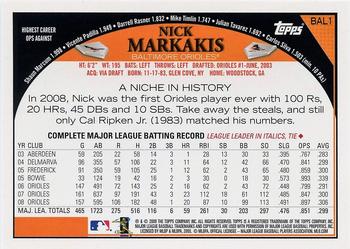2009 Topps Baltimore Orioles #BAL1 Nick Markakis Back