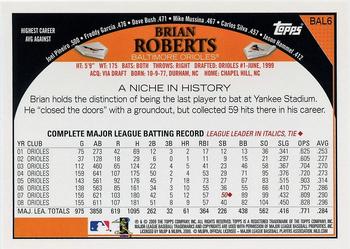 2009 Topps Baltimore Orioles #BAL6 Brian Roberts Back