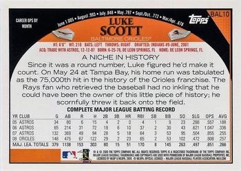 2009 Topps Baltimore Orioles #BAL10 Luke Scott Back