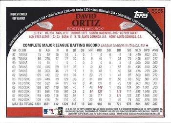 2009 Topps Boston Red Sox #BOS5 David Ortiz Back