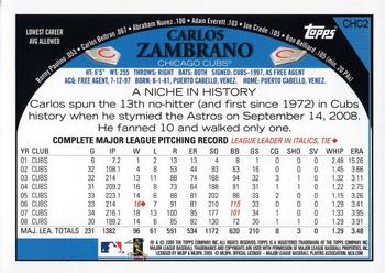 2009 Topps Chicago Cubs #CHC2 Carlos Zambrano Back