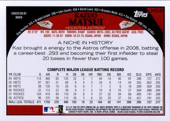 2009 Topps Houston Astros #HOU9 Kazuo Matsui Back