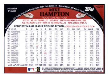 2009 Topps Houston Astros #HOU11 Mike Hampton Back