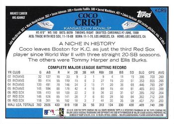 2009 Topps Kansas City Royals #KCR9 Coco Crisp Back