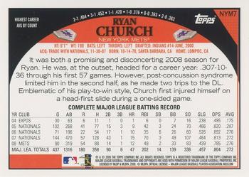 2009 Topps New York Mets #NYM7 Ryan Church Back