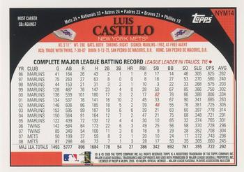 2009 Topps New York Mets #NYM14 Luis Castillo Back