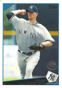 2009 Topps New York Yankees #NYY8 A.J. Burnett Front