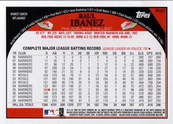 2009 Topps Philadelphia Phillies #PHI7 Raul Ibanez Back