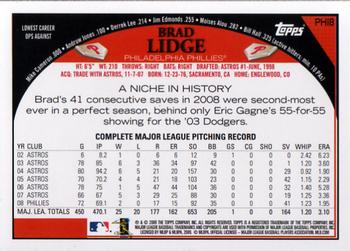 2009 Topps Philadelphia Phillies #PHI8 Brad Lidge Back