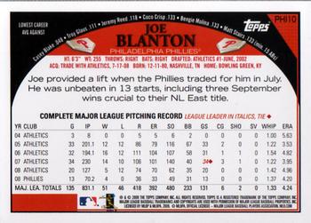 2009 Topps Philadelphia Phillies #PHI10 Joe Blanton Back