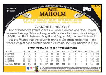 2009 Topps Pittsburgh Pirates #PIT4 Paul Maholm Back