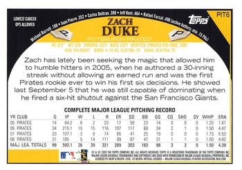 2009 Topps Pittsburgh Pirates #PIT6 Zach Duke Back