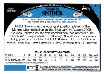 2009 Topps Toronto Blue Jays #TOR7 Travis Snider Back