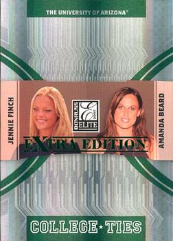 2007 Donruss Elite Extra Edition - College Ties #CT-6 Jennie Finch / Amanda Beard Front