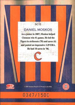 2007 Donruss Elite Extra Edition - School Colors #SC-2 Daniel Moskos Back