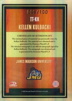 2007 Donruss Elite Extra Edition - Throwback Threads Autographs #TT-KK Kellen Kulbacki Back