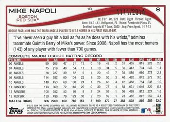 2014 Topps Opening Day - Blue #8 Mike Napoli Back