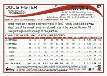 2014 Topps Opening Day - Blue #27 Doug Fister Back