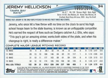 2014 Topps Opening Day - Blue #34 Jeremy Hellickson Back