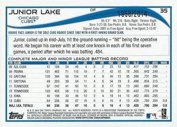 2014 Topps Opening Day - Blue #35 Junior Lake Back