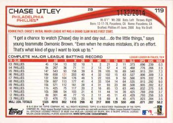 2014 Topps Opening Day - Blue #119 Chase Utley Back
