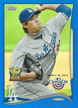 2014 Topps Opening Day - Blue #213 Hyun-Jin Ryu Front